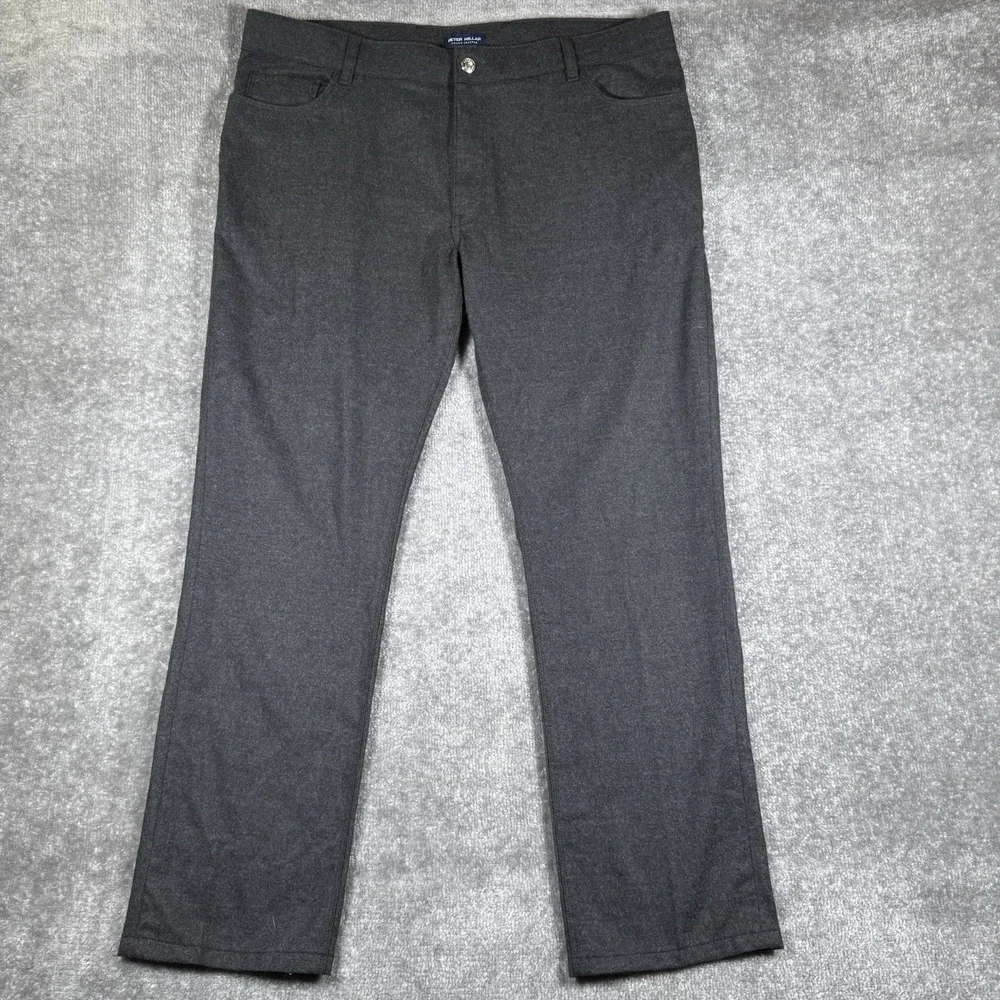 Peter Millar Pants Men's 38x30 Gray Wool Alpine Crown Crafted Straight‎ Leg Flaw